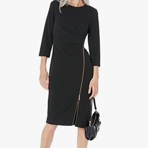 NWT Calvin Klein 3/4 sleeve zipper dress